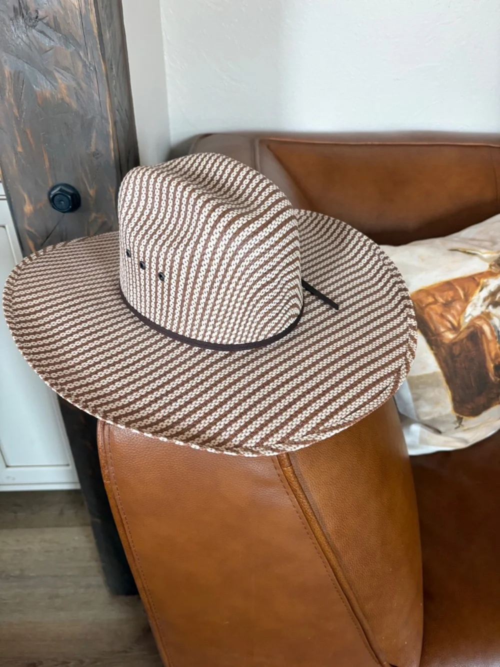 Tony Lama 25X Premium Striped Straw Cowboy Hat • Size 6 7/8  • NWOT